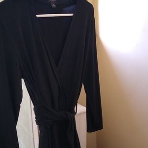 Ann Taylor black dress tie at waist